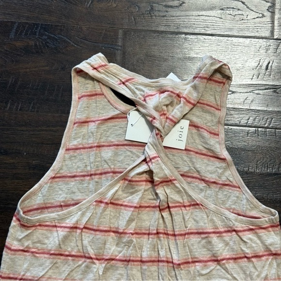 Joie Rayson Linen Striped Sleeveless Twist Racerback Top Size Large Women - Picture 4 of 9